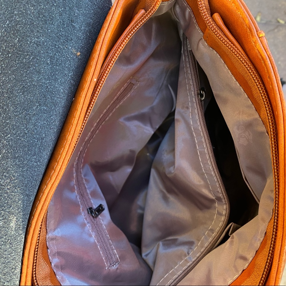 Cognac Brown Backpack Purse - Picture 8 of 10